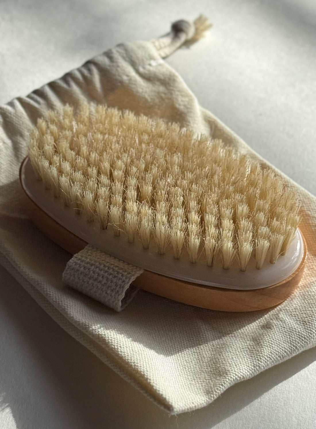 Wooden Dry Body Brush with Natural Bristles